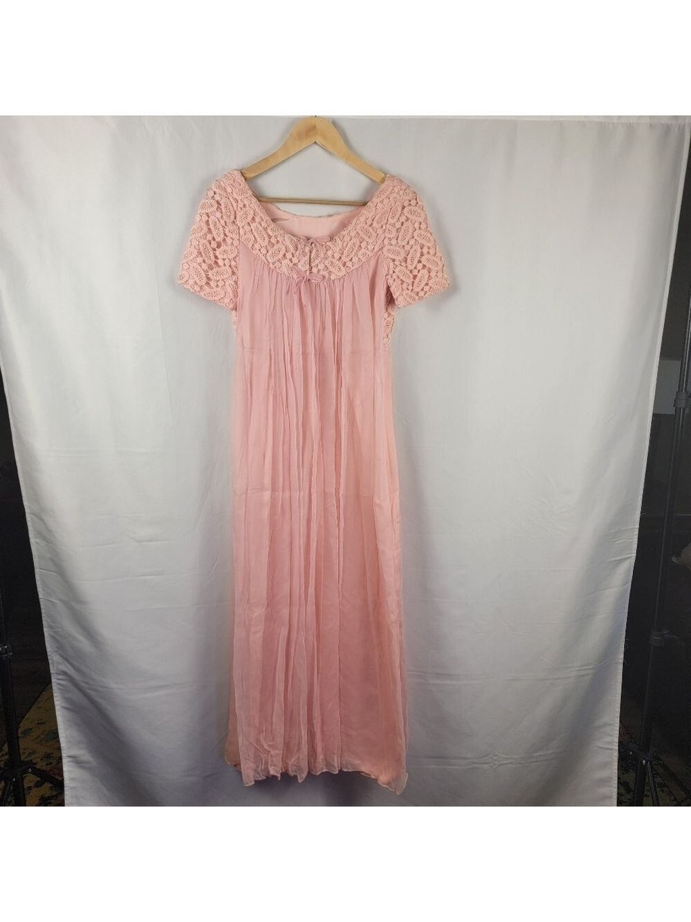 Vintage Dress Empire Waist Pink #1826 - Picture 3 of 16